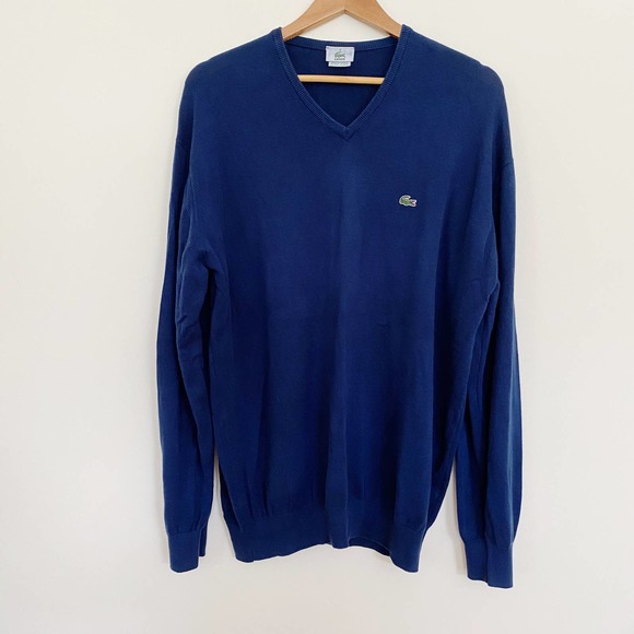 Lacoste Mens Cotton V Neck Sweater Made in France - Picture 1 of 8